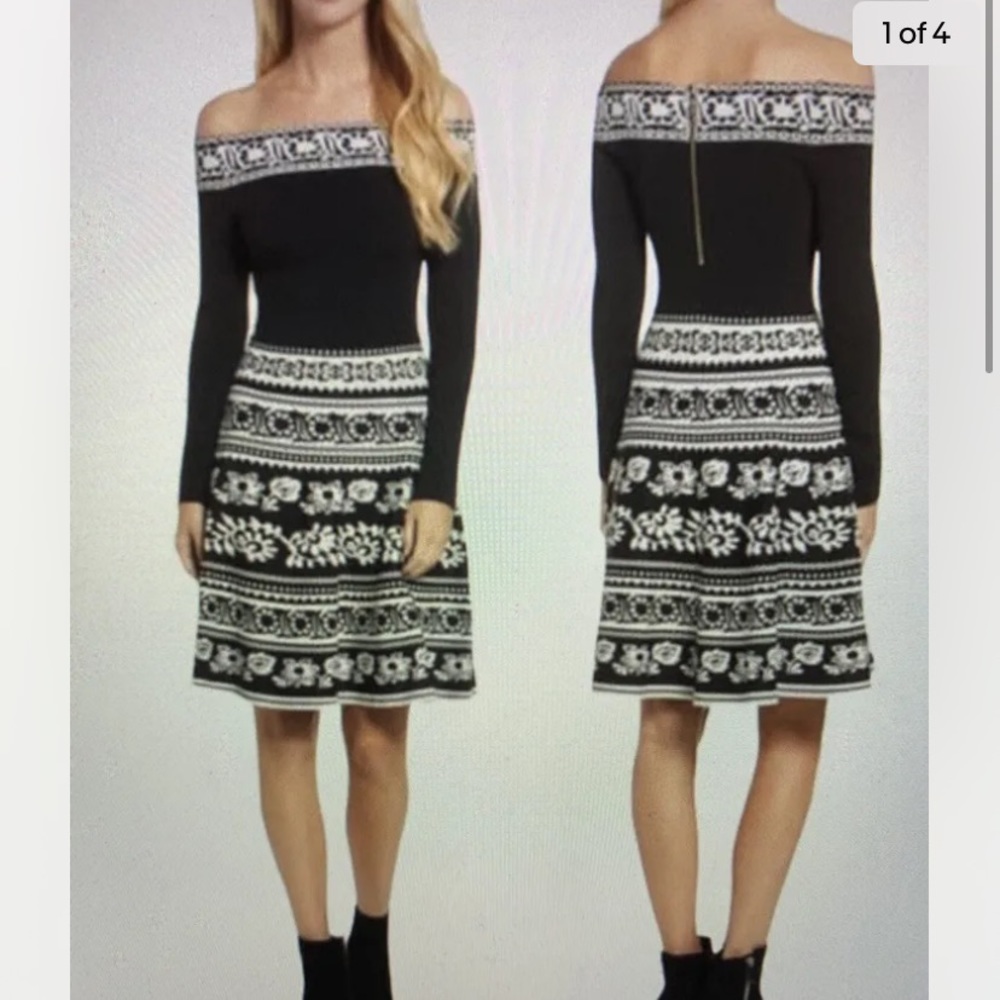 Eliza J fit flare off the shoulder dress. Size small. Great condition.
